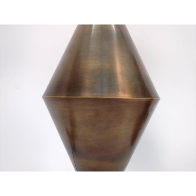 Handcrafted Brass Conical Table Lamps - A Pair For Sale - Image 4 of 7