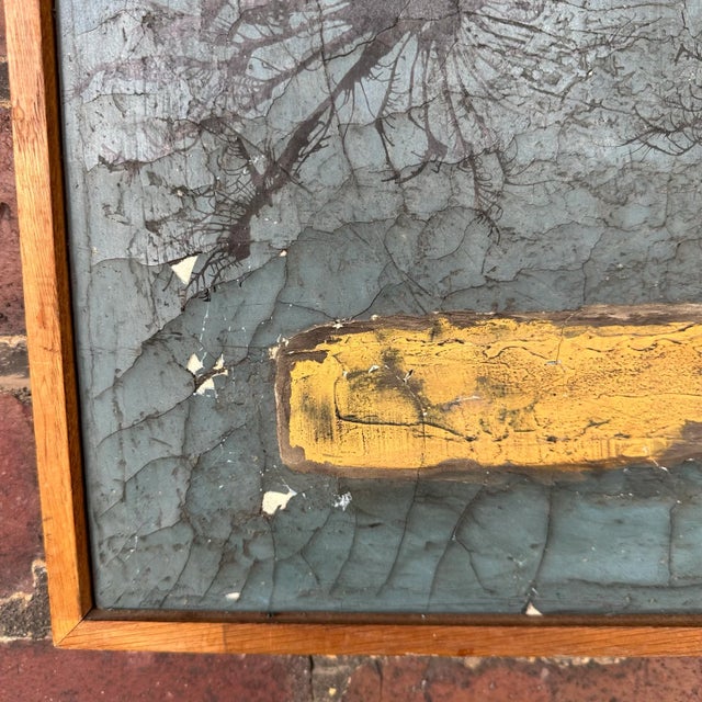 Wood 1956 Joseph (Jef) Banc Abstract Mixed Media Painting For Sale - Image 7 of 12