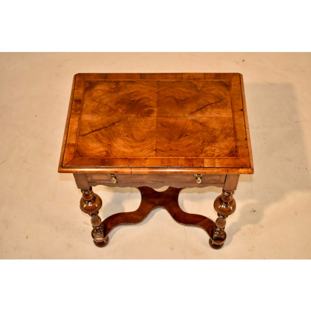 Brown 19th Century Burl Walnut Side Table For Sale - Image 8 of 11