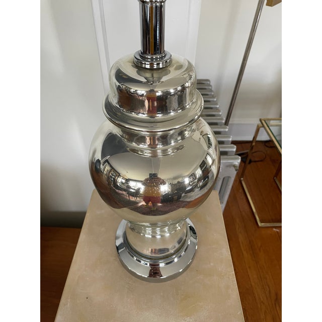 1970s Mid Century Mercury Glass Jar Lamp For Sale - Image 5 of 7