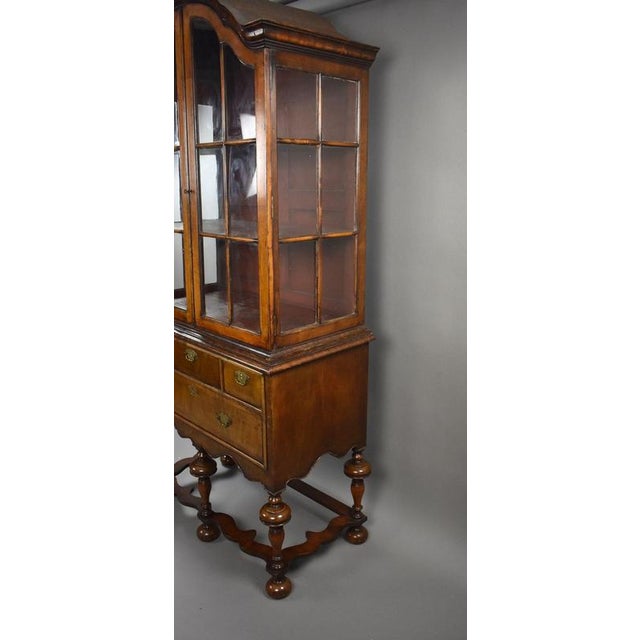 Antique Queen Anne Style Walnut Cabinet on Stand, 1900 For Sale - Image 8 of 15