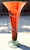 Hand-Blown 20" Amber Red Art Glass Trumpet Vase Applied Serpentine Spiral For Sale - Image 4 of 18