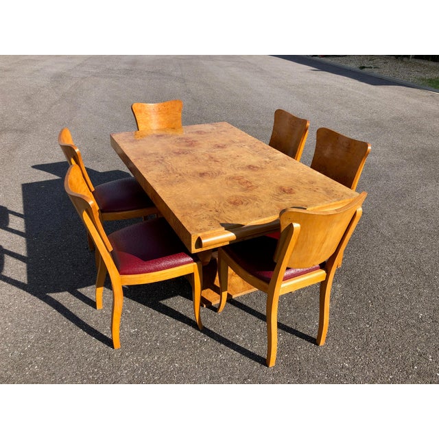 Art Deco Chairs and Table, 1930s, Set of 7 For Sale - Image 13 of 14