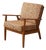 Vintage Mid-Century Modern Walnut Armchair in Textured Brown Upholstery For Sale