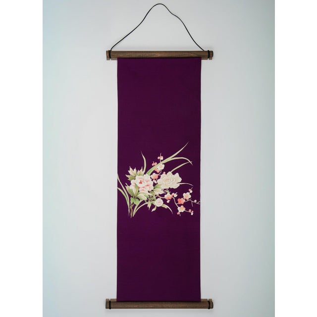 Imperial purple. White peonies at midnight. Painted once, on silk, by hand. The Midnight Botan is mounted from a hand-...