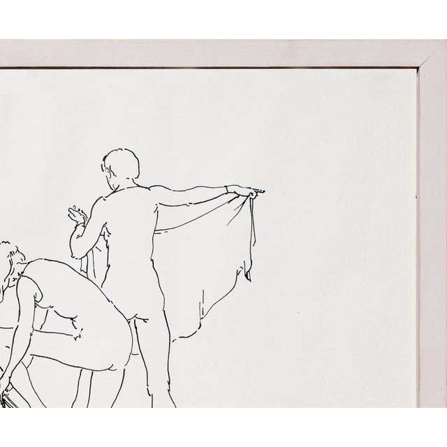 William Anzalone Black and White Abstract Figurative Drawing of Nude Female, 20th Century For Sale In Houston - Image 6 of 12