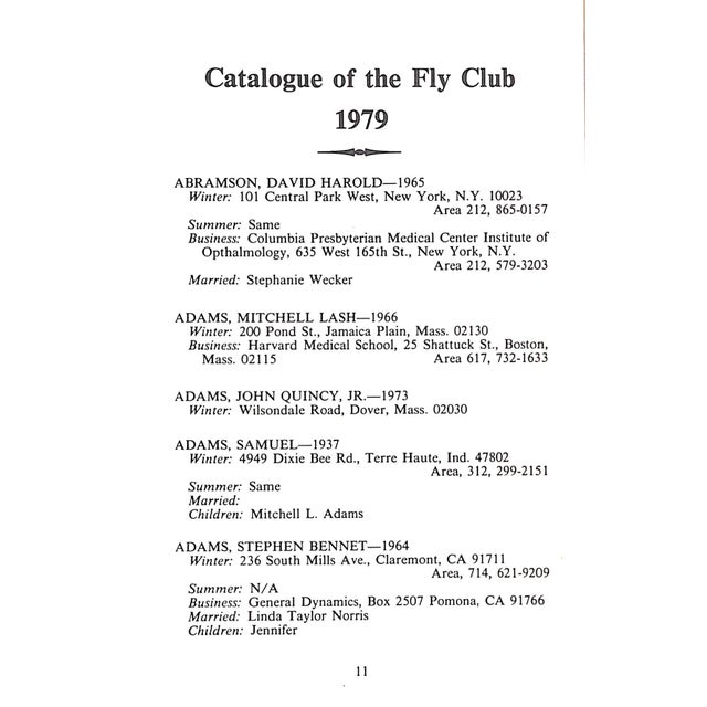 Traditional Catalogue of the Fly Club of Harvard University 1979 For Sale - Image 3 of 6