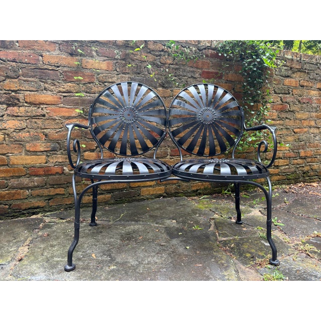Francois Carre Style Petite Loveseat for Garden For Sale - Image 10 of 10