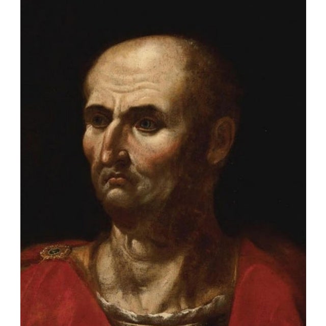 Italian School Artist, Portrait of Emperor Vespasian, 17th Century, Oil on Canvas For Sale - Image 4 of 7