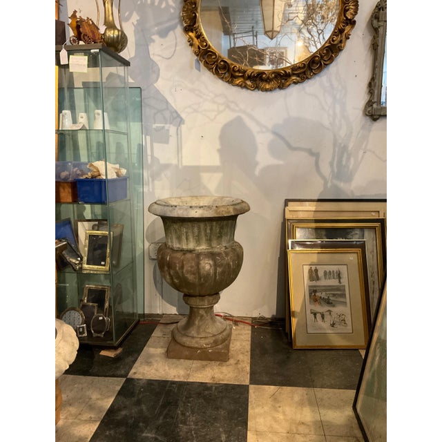 1900 Large Marble Garden Urn For Sale - Image 4 of 10