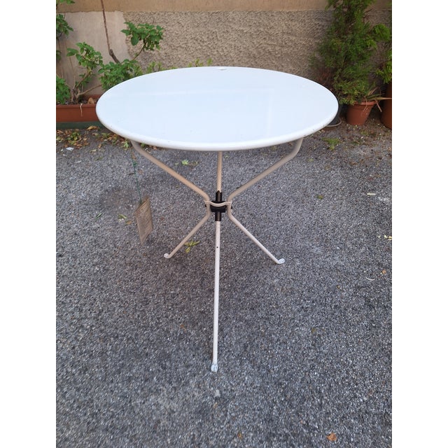 White Cumano Model Folding Coffee Table in White Steel by Achille Castiglioni for Zanotta, 1978 For Sale - Image 8 of 8