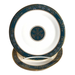 Late 20th Century VTG Lot of 4 Royal Doulton England Bone China Carlyle Floral Gilded Salad Plate