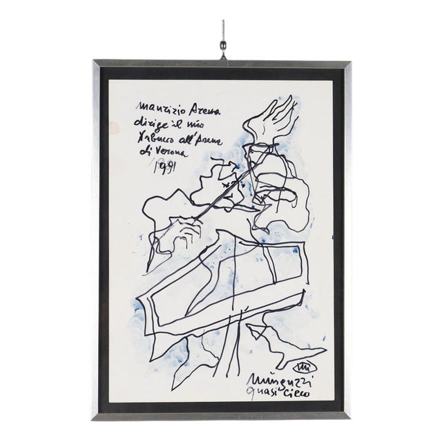 Luciano Minguzzi, Composition, Watercolor & Marker on Paper For Sale