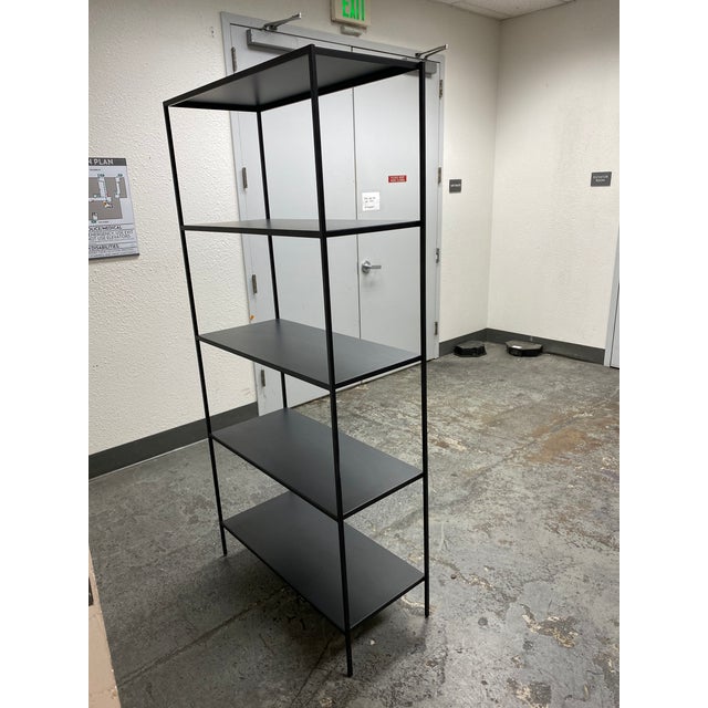 Room & Board Slim Bookcases in Natural Steel Chairish