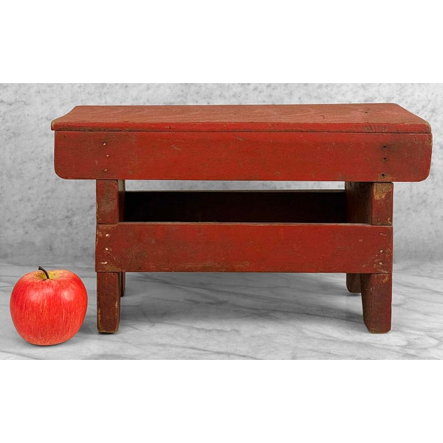 A Primitive Farmhouse Painted Red Milking Stool, c. Early 20th Century - Pairs Nicely with Many Traditional & Eclectic...
