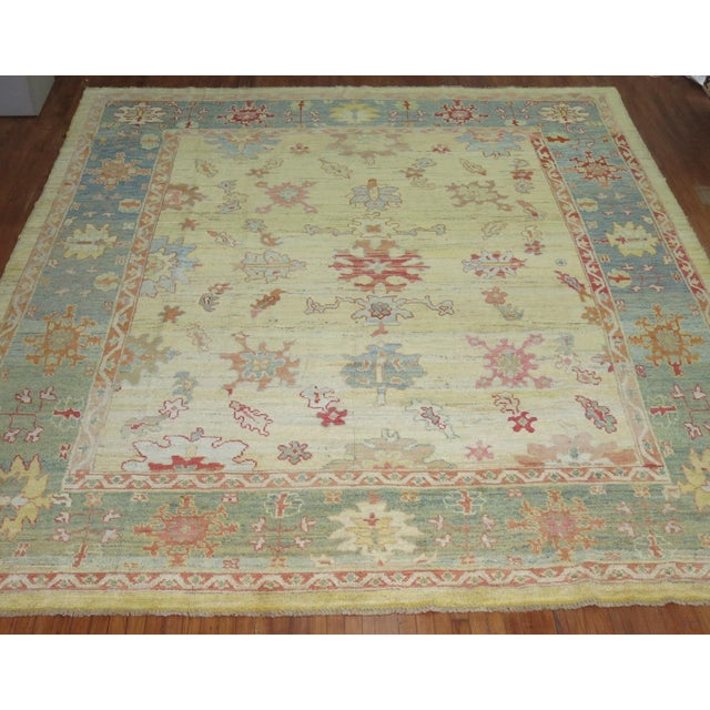 Vintage Inspired Wool Oushak - 11'2" x 13' For Sale In New York - Image 6 of 7