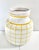 Vintage Italian Ceramic Vase With Yellow Grid Pattern – Mediterranean Tuscan Style Pottery For Sale In Louisville - Image 6 of 11