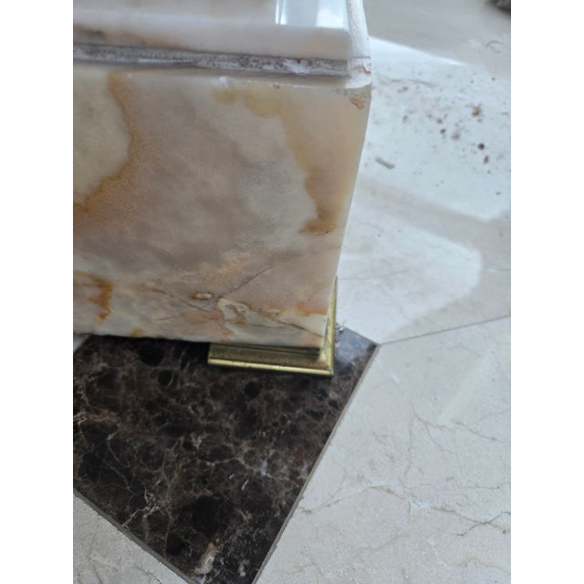 Ornate French Style Onyx and Bronze Louis 16th Pedestal For Sale - Image 9 of 12