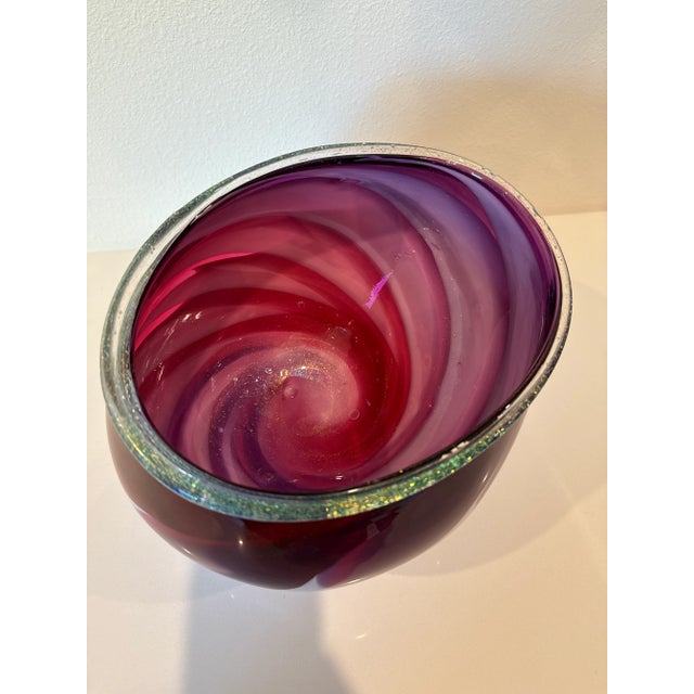 Art Deco 1990s Glass Art Vase For Sale - Image 3 of 3