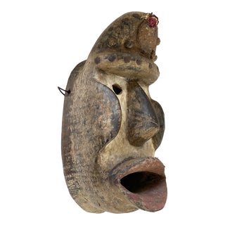 African Dan Bugle Tribe War Pre Mask I Coast 15" H For Sale