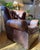 Restoration Hardware Churchill Leather Lounge Chair For Sale - Image 14 of 18