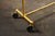 Vintage Industrial Pipe Rolling Garment Rack in Yellow For Sale - Image 4 of 6
