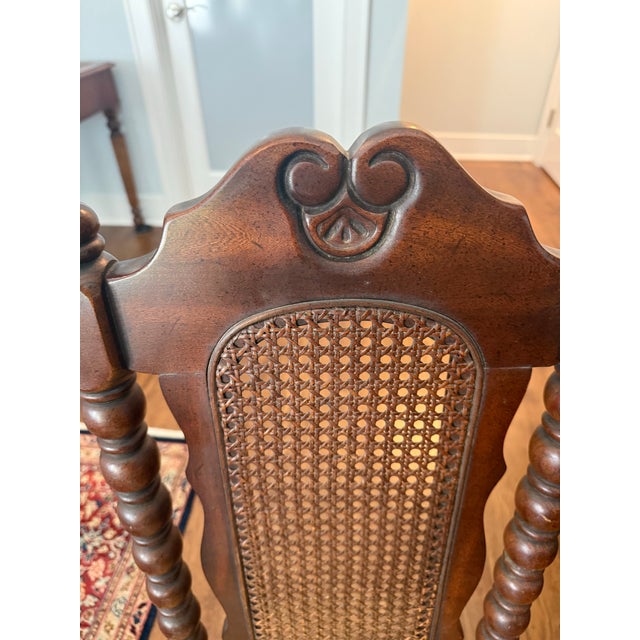 1970s American Drew Bicentennial “Tree of Promise” Cane-Back ShinWarmer Chair For Sale In New York - Image 6 of 10