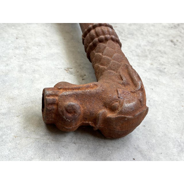 French Large French Cast Iron Fountain Spouts, Overall Length 18.5 Inches For Sale - Image 3 of 12