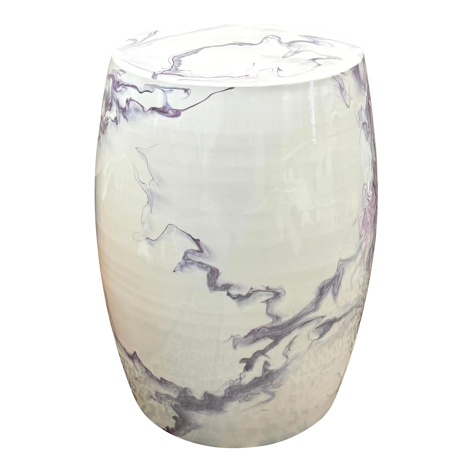 Christopher Spitzmiller Lilac Marble Garden Stool | Chairish
