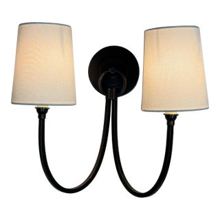 Thomas O'Brien for Visual Comfort Reed Iron Double Sconce For Sale