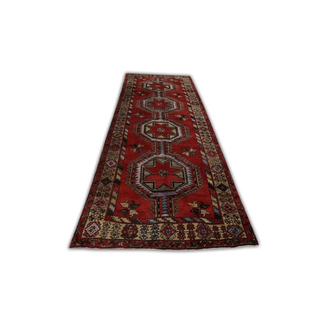1960s 1960s Red Vintage Turkish Runner 5'5" X 13'11" For Sale - Image 5 of 6