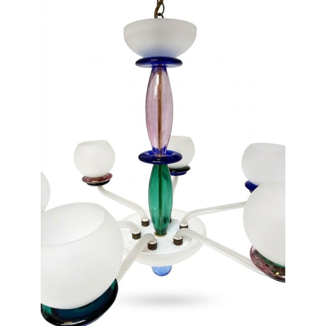 Italian Murano Glass Chandelier, 1960s For Sale - Image 4 of 18