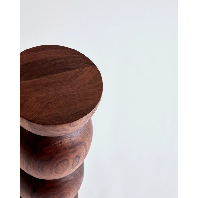 "The Lynn" Walnut Drink Table For Sale - Image 4 of 5