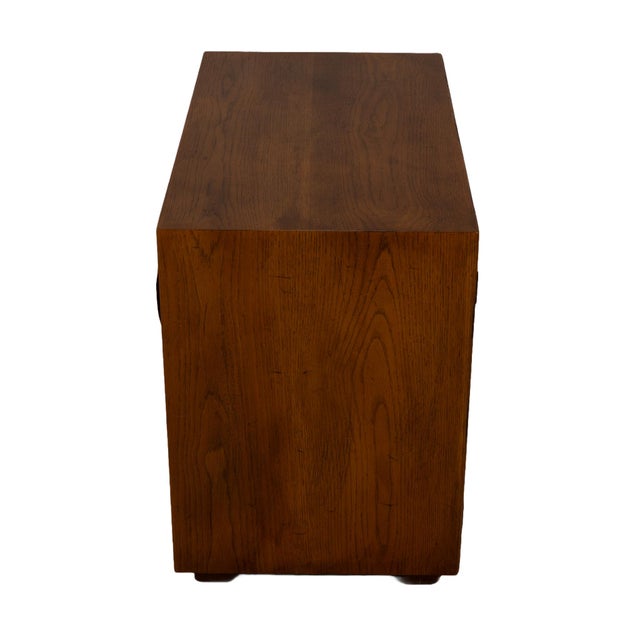 Brown 1970s Henredon Artefacts Campaign Style Cabinet Low Chest For Sale - Image 8 of 12