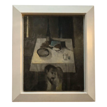 British School Artist, Still Life with Lovers, Mid-20th Century, Oil on Canvas, Framed For Sale