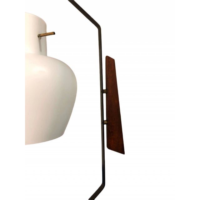 Stilnovo Stilnovo Italian Opaline Hanging Lamp, 1960s For Sale - Image 4 of 8