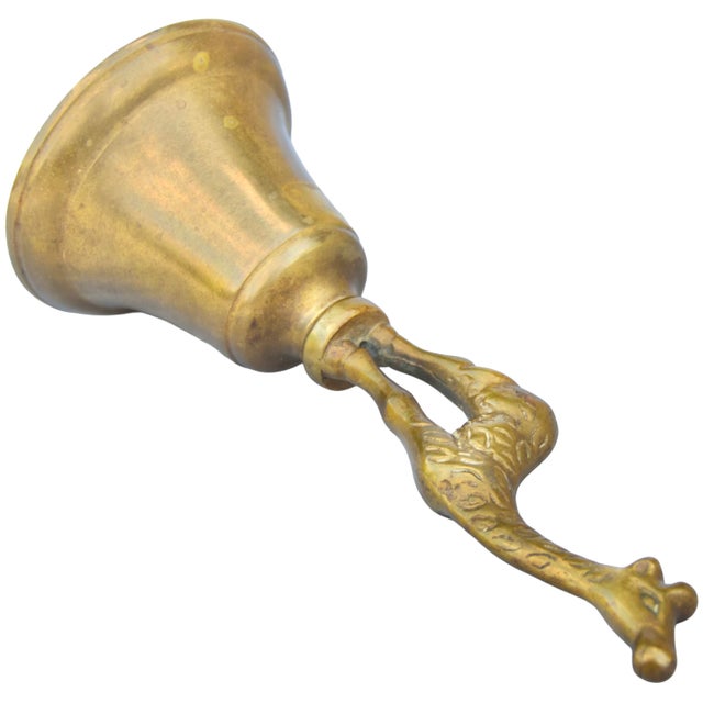 Mid 20th Century Handmade Americana Brass Giraffe-Figurine Bell For Sale - Image 4 of 6