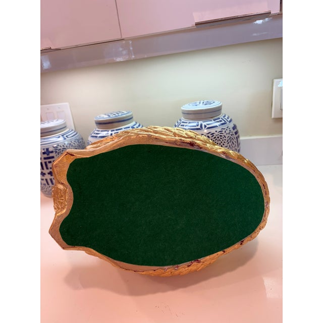 Large Hand Gilded Ceramic Swan Centerpiece Bowl Cachepot in Distressed Gold Leaf Finish For Sale - Image 16 of 16