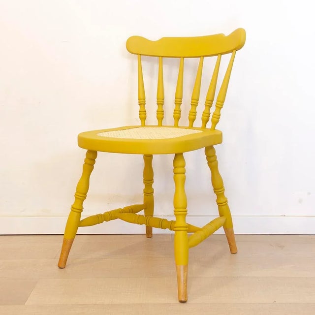 Oak Wooden Grid Seat Chair, Spain, 1950s For Sale - Image 10 of 10