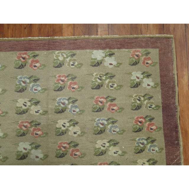Turkish Vintage Turkish Floral Gallery Runner - 4'3" x 11'3" For Sale - Image 3 of 4