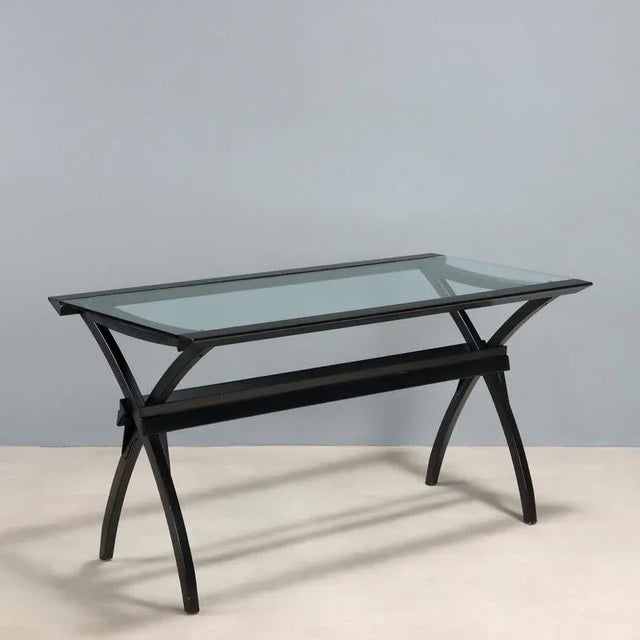 Wood and Glass Desk, 1980s-1990s For Sale - Image 12 of 12