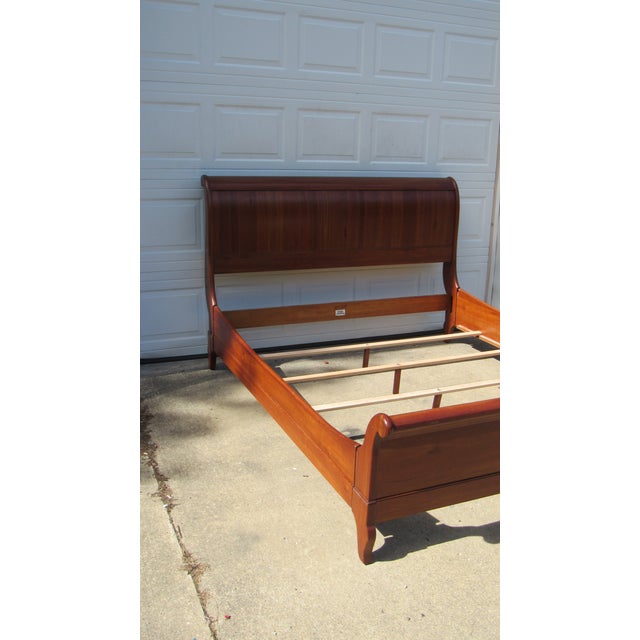 1980s 1980s Ethan Allen Cherry California King Bed Sleigh Designer For Sale - Image 5 of 6