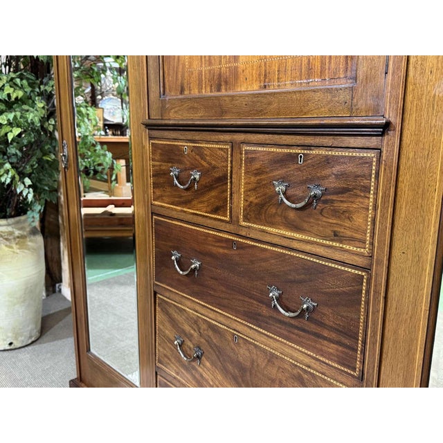 Brown 19th Century English Mahogany Wardrobe For Sale - Image 8 of 18