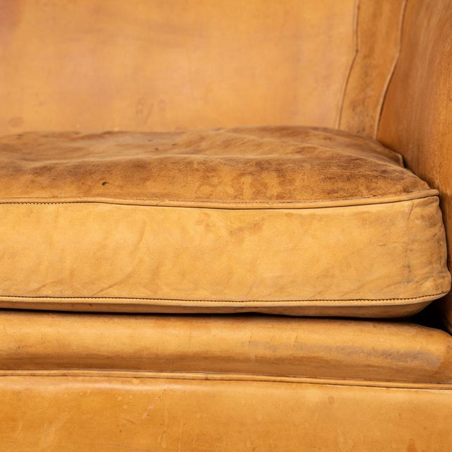 20th Century Dutch Two Seater Sheepskin Leather Sofa For Sale - Image 12 of 18