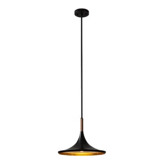Lodi Pendant Light Large - Matte Black, Walnut For Sale