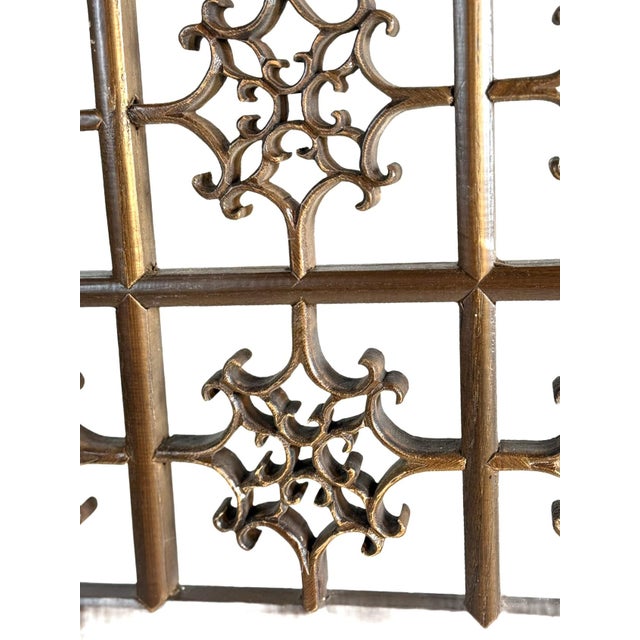 2000 - 2009 Decorative Wooden Lattice Panel With Geometric Fretwork Design For Sale - Image 5 of 10