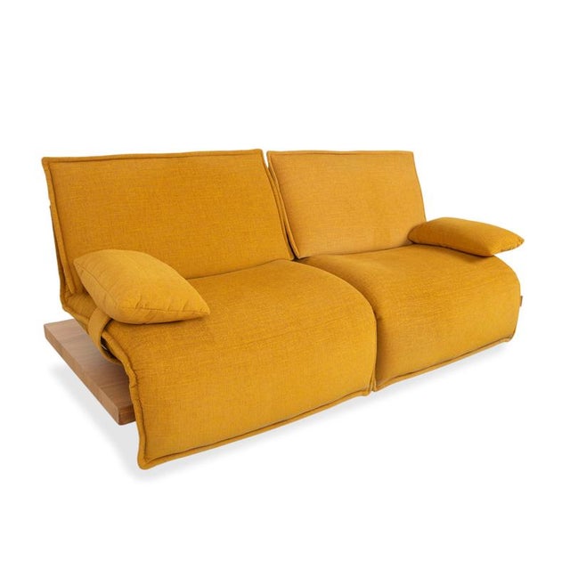 Modern Yellow Gold Fabric Free Motion Edit 2 Two-Seater Sofa with Electric Function from Koinor For Sale - Image 3 of 18