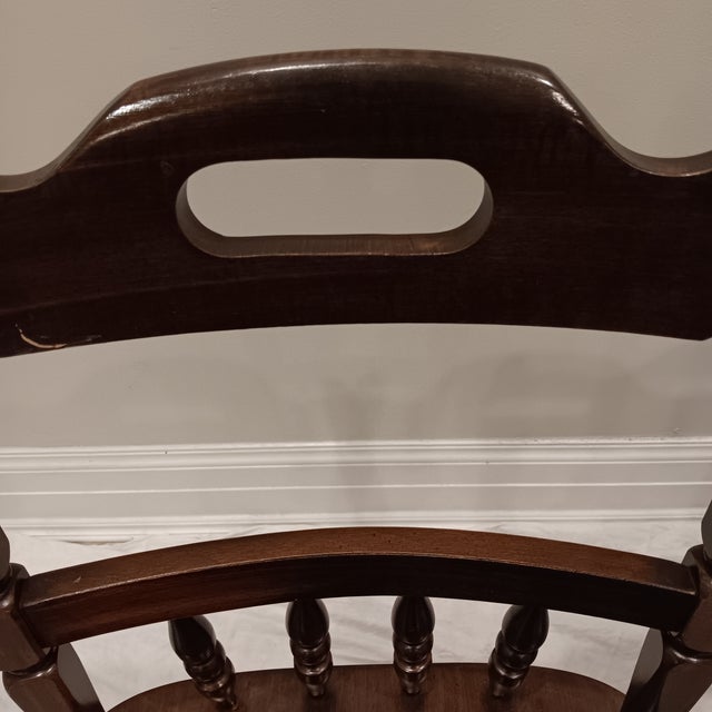 Vintage Children's Windsor Style Solid Wood School Desk Chairs- A Pair For Sale - Image 12 of 12