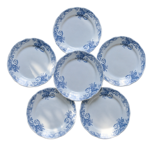 Flat Plates in Ironstone by Nimy, 1888, Set of 6