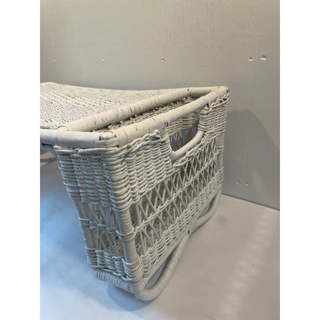 Mid 20th Century Vintage White Wicker Bed Tray For Sale - Image 5 of 9